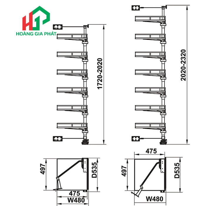 Rổ xoay Hafele 7 TẦNG 595.82.815