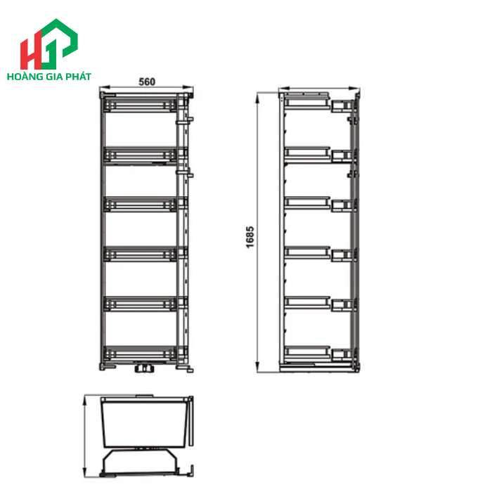  Rổ 6 tầng Hafele 548.65.842 450mm