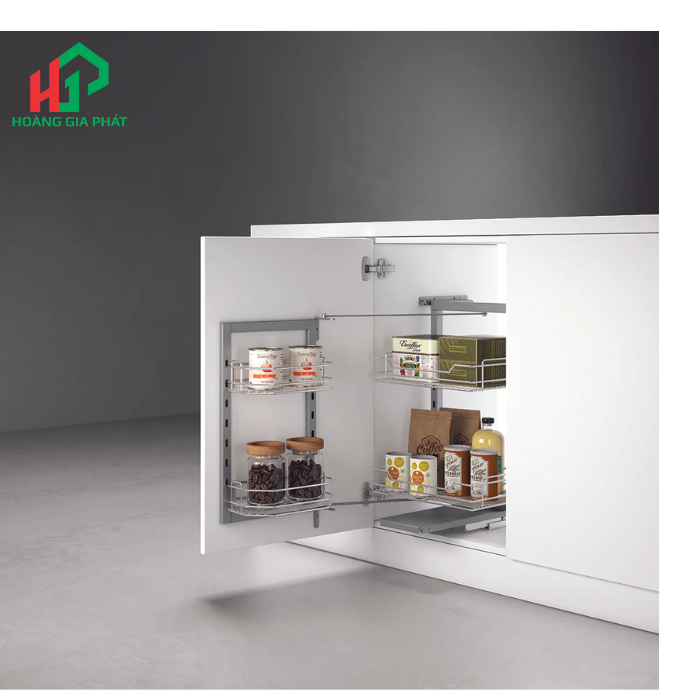 Rổ tủ đồ khô cánh mở xoay 2 tầng Hafele 548.65.006