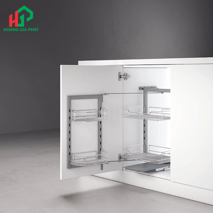 Rổ tủ đồ khô cánh mở xoay 2 tầng Hafele 548.65.006