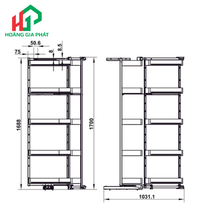 Rổ tủ đồ khô HAFELE 504.68.385