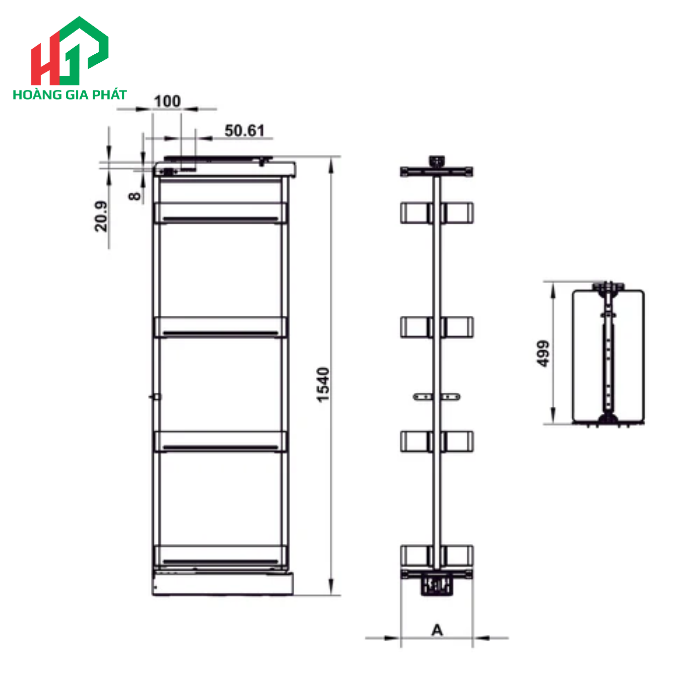 Rổ tủ đồ khô HAFELE 504.68.390