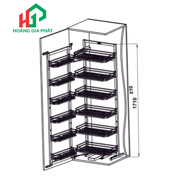 Rổ tủ đồ khô nan Ovan Hafele 595.71.073 600mm