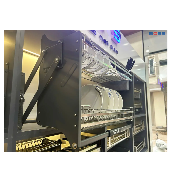  Giá Bát Đĩa Di Động BOSS Inox 304 Mờ BDVIP 8119