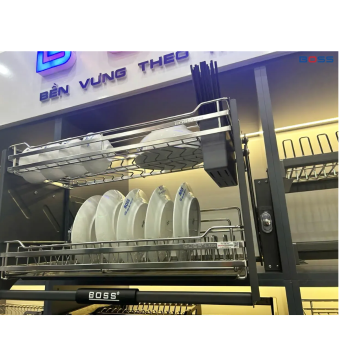  Giá Bát Đĩa Di Động BOSS Inox 304 Mờ BDVIP 8119