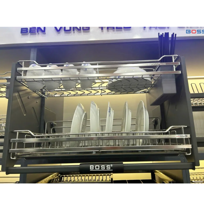  Giá Bát Đĩa Di Động BOSS Inox 304 Mờ BDVIP 8119