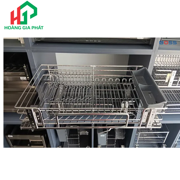 Giá Xoong Nồi Kết Hợp Bát Đĩa Dự Trữ BOSS Inox 304 Nan Oval BDVIP 8647