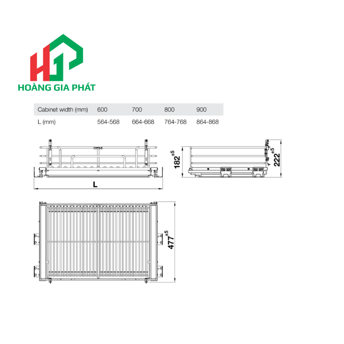 Rổ xoong nồi Hafele 549.04.056 800 mm