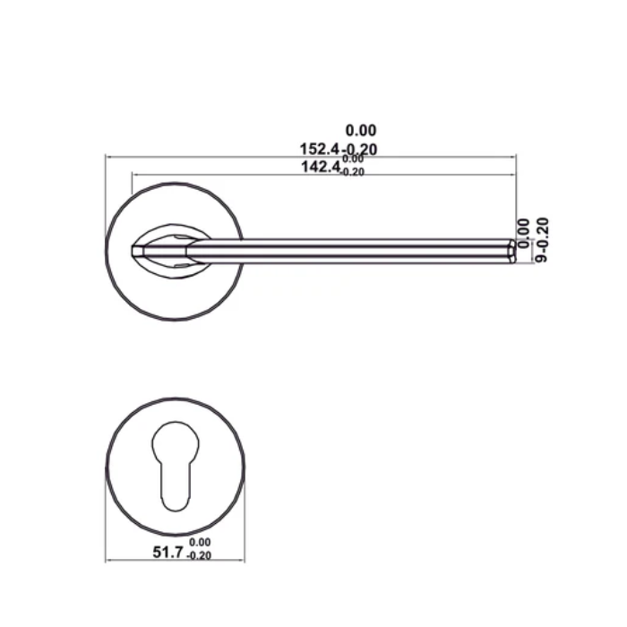 Bộ khóa cơ tay nắm gạt DIY Hafele -499.63.600