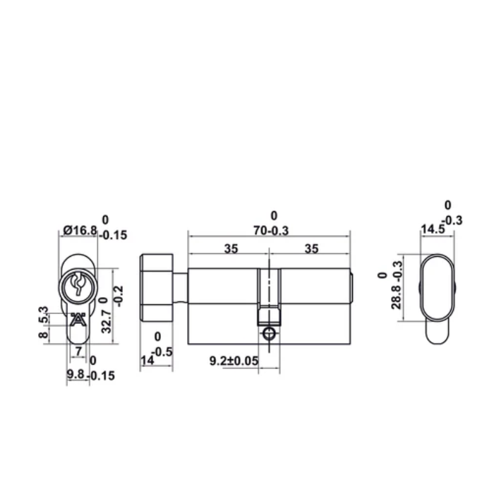 Bộ khóa cơ tay nắm gạt DIY Hafele -499.63.600