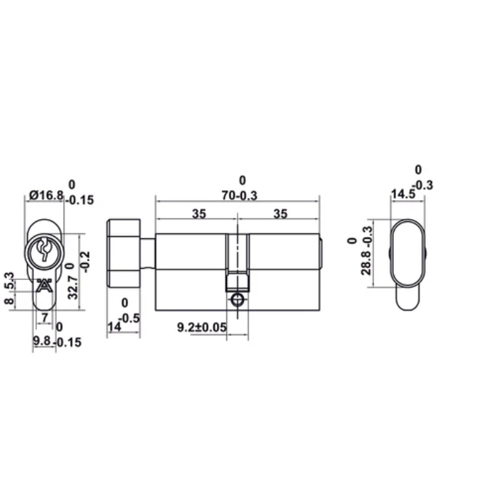 Bộ khóa cơ tay nắm gạt DIY Hafele 499.63.618