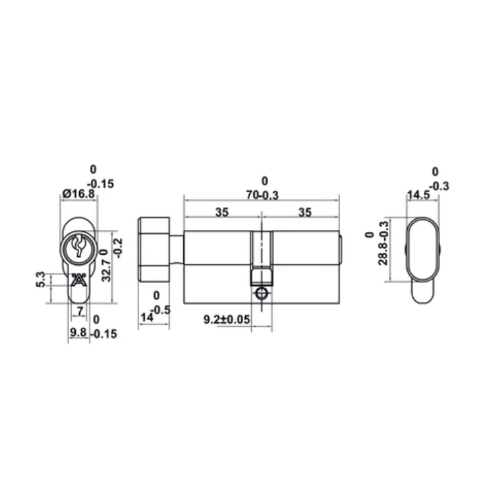 Bộ khóa cơ tay nắm gạt DIY Hafele 499.63.626