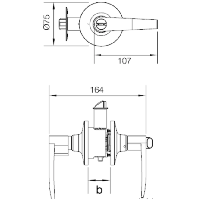 Khóa Tay Nắm Gạt Cửa WC Hafele 489.10.175