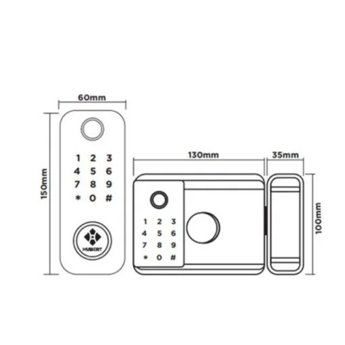 Khóa điện tử cửa cổng chống nước, vân tay 2 chiều Hyundai HY-SLN002