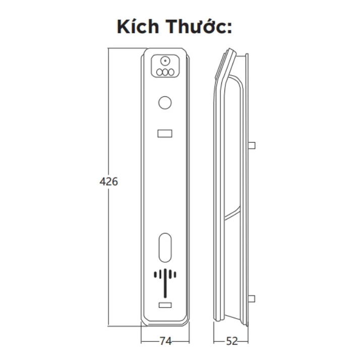 Khóa vân tay cửa gỗ tự động Hyundai HY-SLA808F