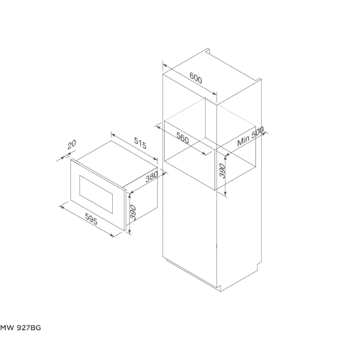 Lò vi sóng hiệu Malloca MW 927BG 