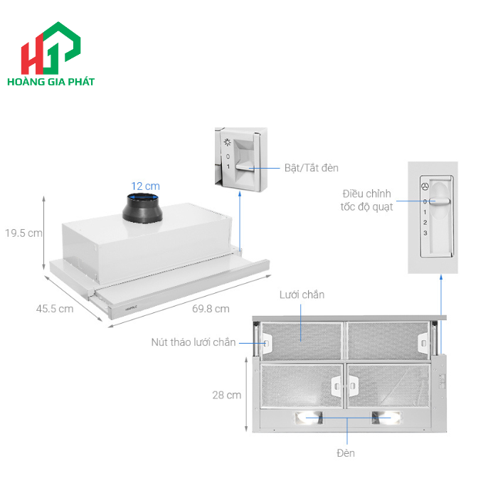 MÁY HÚT MÙI ÂM TỦ HAFELE  533.89.031