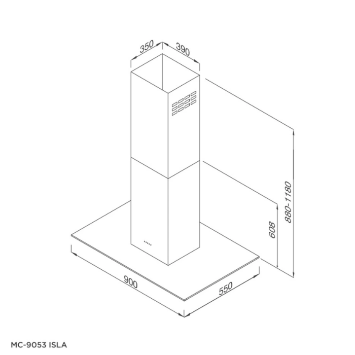 Máy hút mùi gắn trần đảo MALLOCA MC9053ISLA