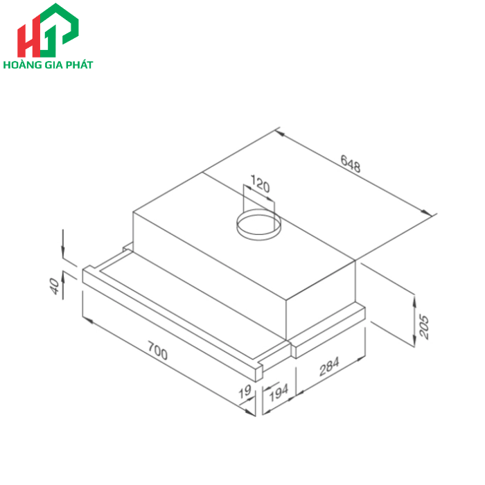 Máy hút mùi gắn tủ âm MALLOCA MH70BTC