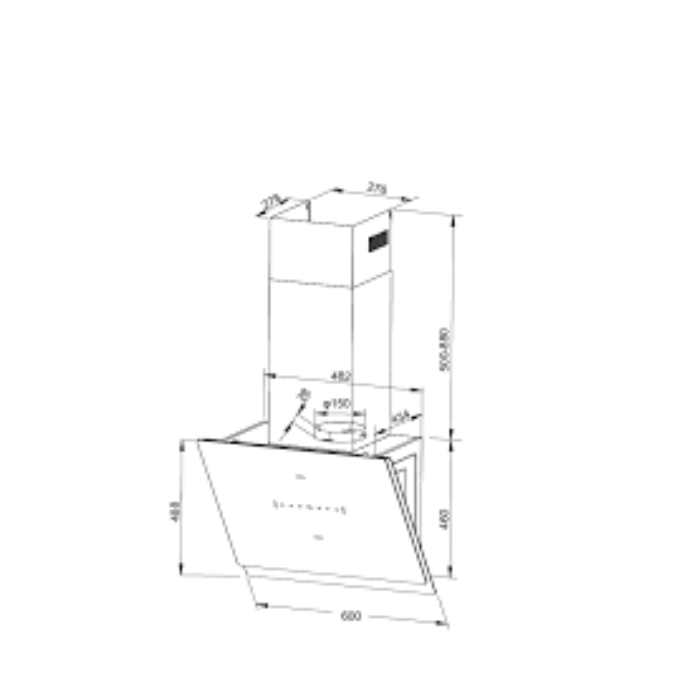 Máy hút mùi hiệu Malloca MC 60GTC