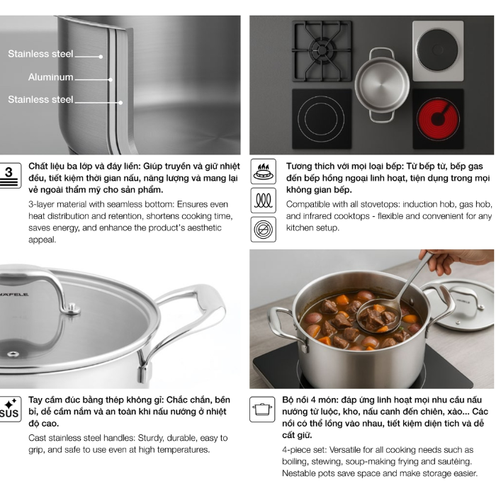 Bộ nồi chảo Hafele 535.44.167