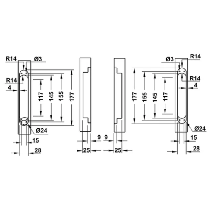 Bản lề âm Hafele 927.03.029- MÀU BẠC