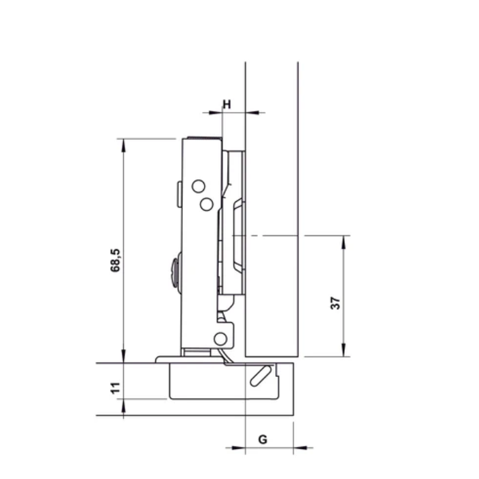 Bản lề Hafele DIY Inox 304 giảm chấn 315.07.113
