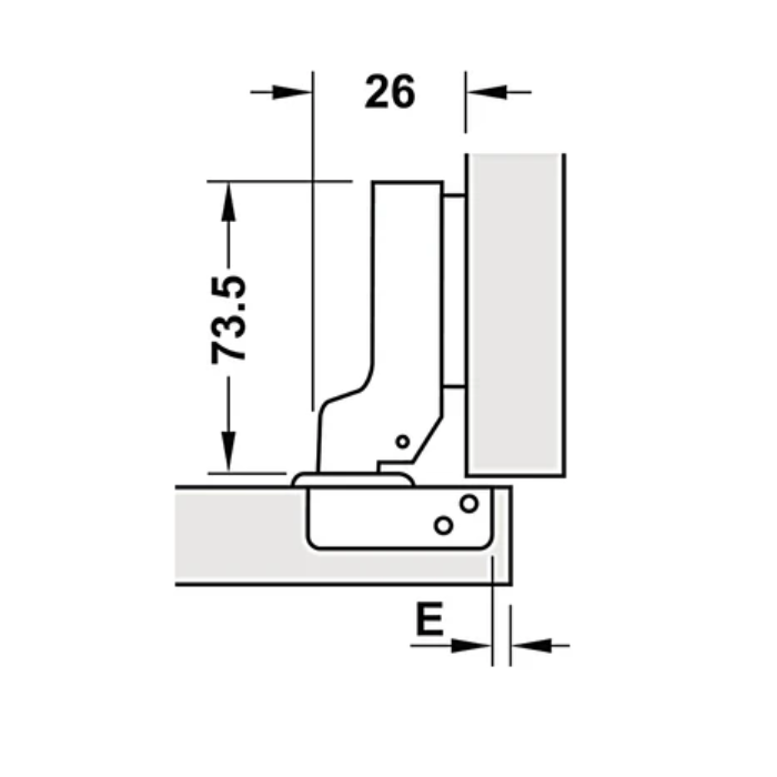 Bản lề Hafele giảm chấn - Lắp trùm nửa 315.11.751