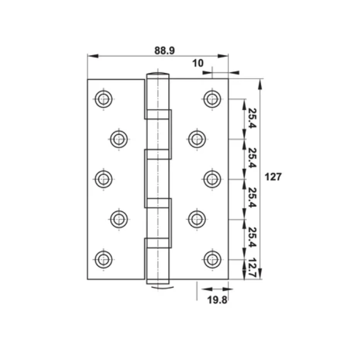 Bản lề lá Hafele inox  4 vòng bi 489.05.025