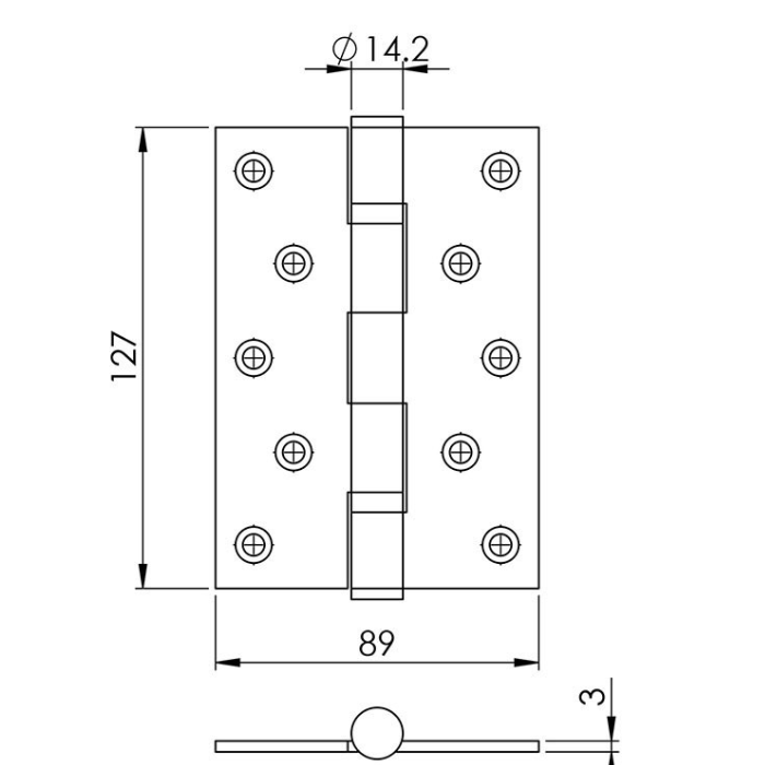 Bản lề lá lớn 2 bi Imundex 701.12.900