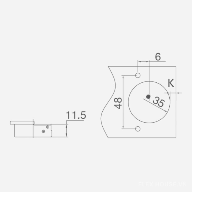 Bản lề trùm nửa giảm chấn Imundex 7112102