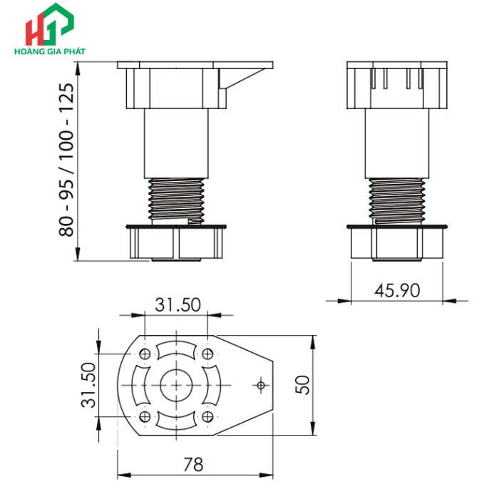 Chân tủ bếp Imundex 150kg 7807900