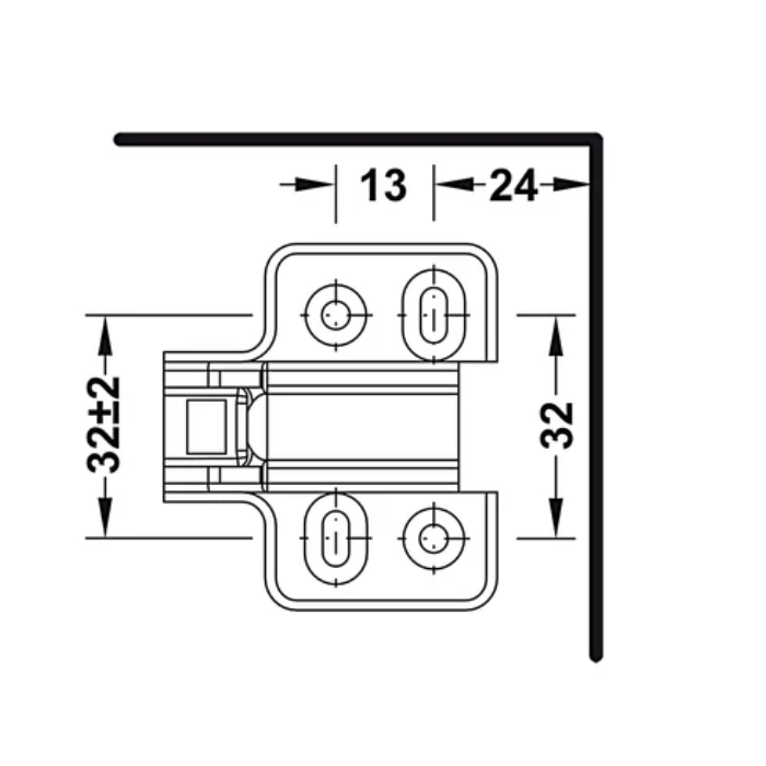 Đế bản lề Hafele với 4 lỗ bắt vít 315.98.550