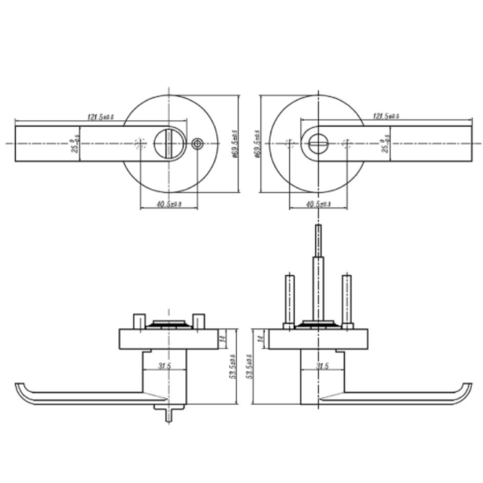 Khóa Tay Nắm Gạt Cửa Vệ Sinh Hafele 911.63.226
