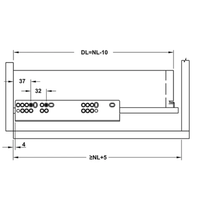Ray âm giảm chấn Hafele 433.32.071- 300/ 290/ 305