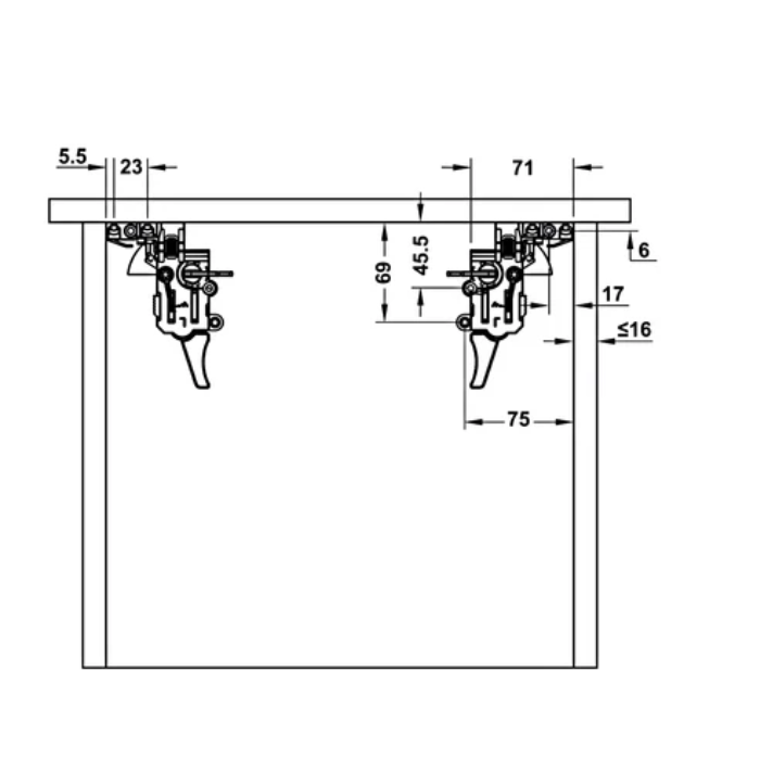 Ray âm giảm chấn Hafele 433.32.071- 300/ 290/ 305