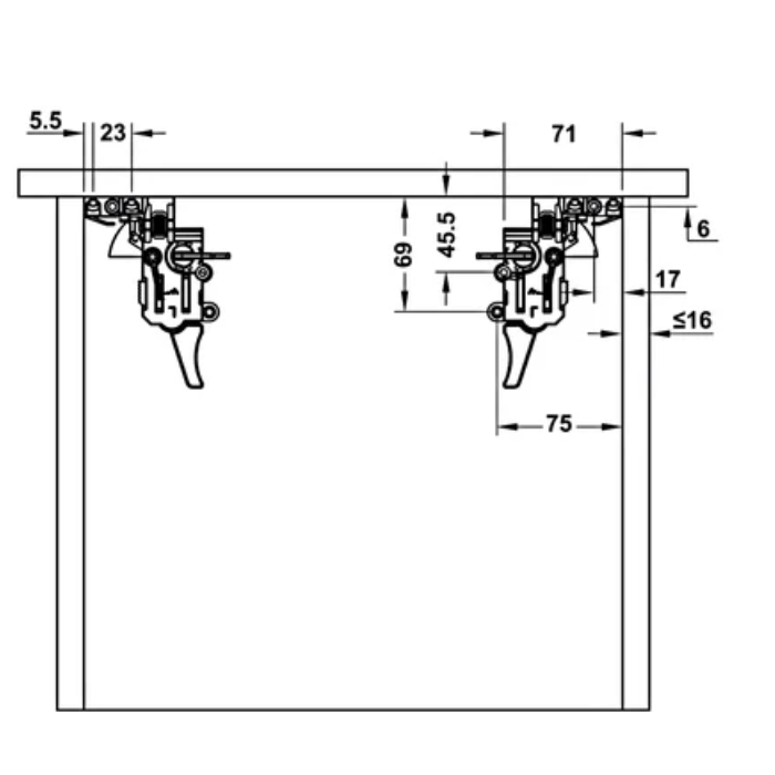 Ray âm Hafele 433.32.074- 450/ 440/ 455