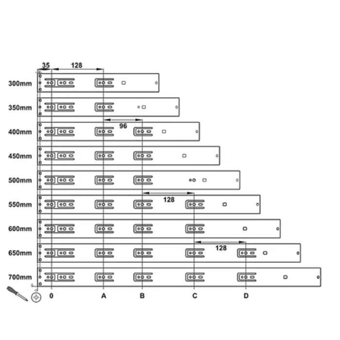 Ray bi Hafele 494.02.064- 450 mm