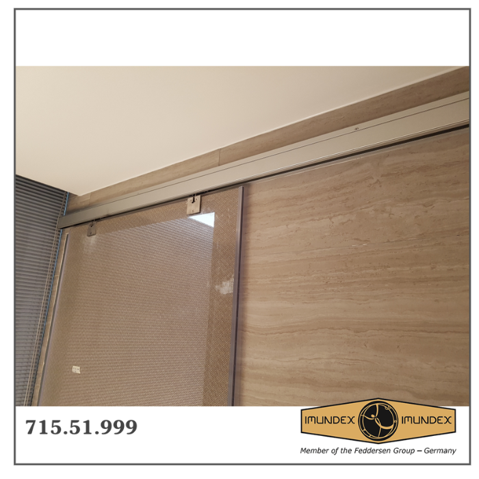 Ray trượt cho cửa trượt kính có giảm chấn Imundex  715.51.999