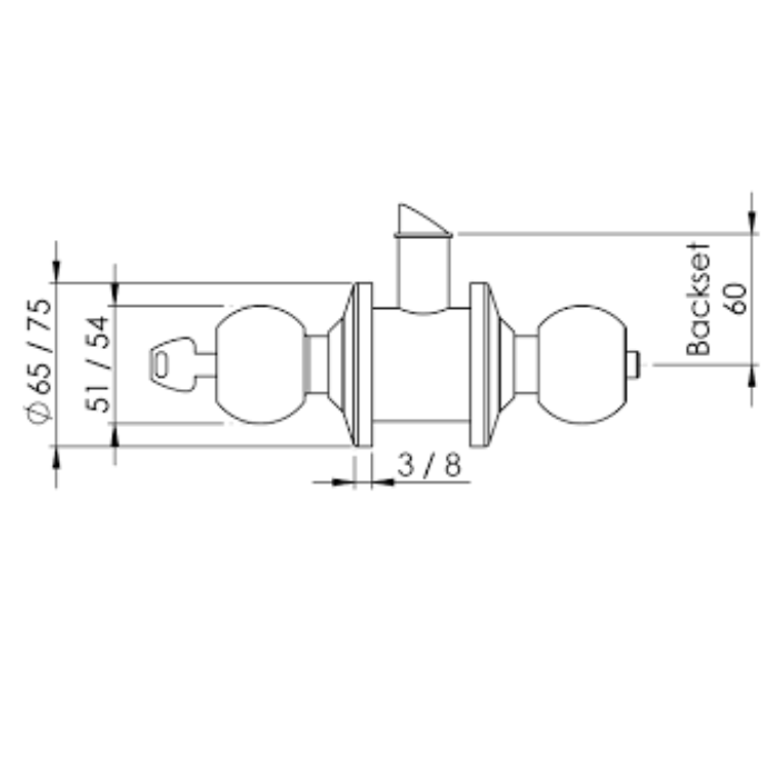 Tay nắm tròn 1 đầu bấm 1 đầu chìa Imundex 704.13.476