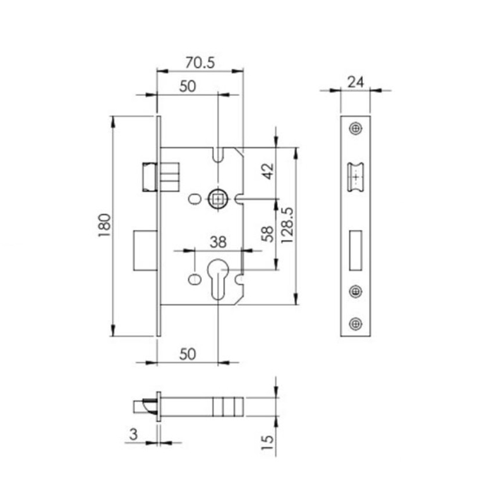 Thân khóa dùng với ruột khóa Imundex 747.31.100