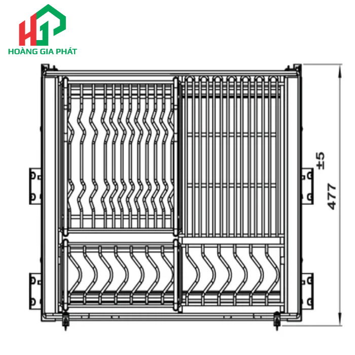 Rổ bát đĩa nan ovan Hafele 549.04.045 700mm