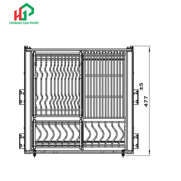 Rổ bát đĩa nan ovan Hafele 549.04.047 -900MM