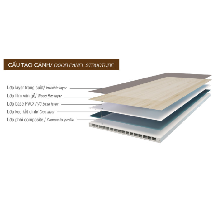 Cửa nhựa Composite PIMA chỉ nổi màu L02