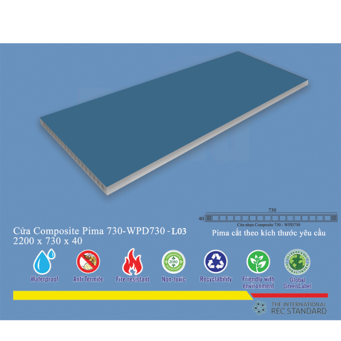 Cửa nhựa Composite PIMA chỉ nổi màu L03