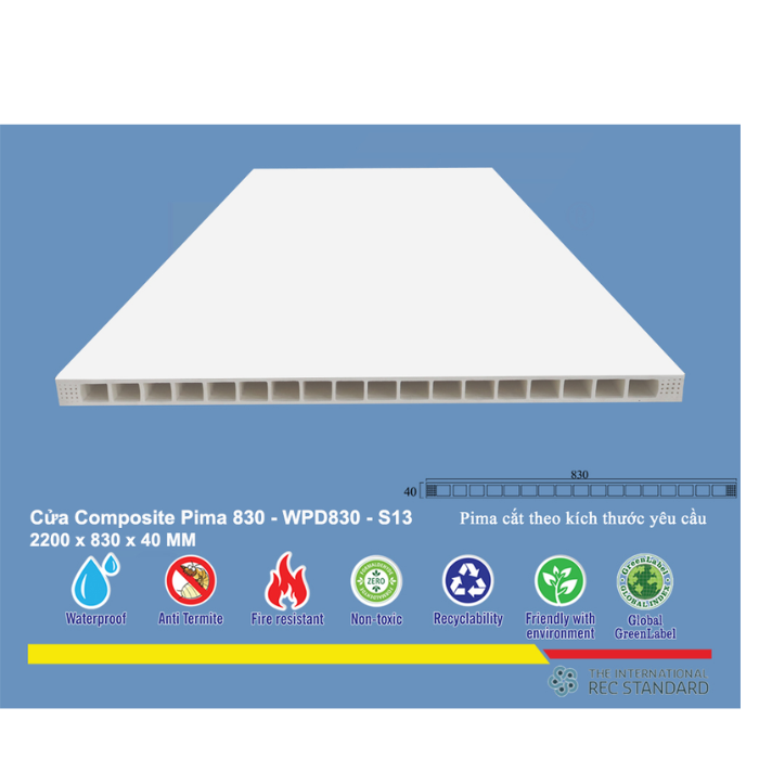 Phôi cánh cửa Pima 83022 phủ vân gỗ S13