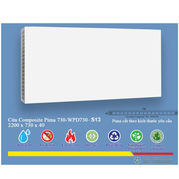 Phôi Cửa Pima 73022 phủ vân gỗ S13