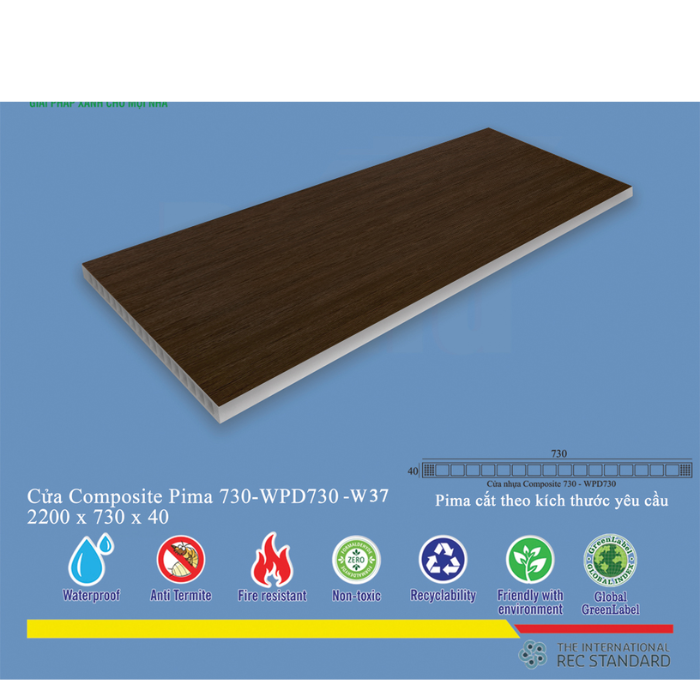 Phôi cửa Pima 73022 phủ vân gỗ W37