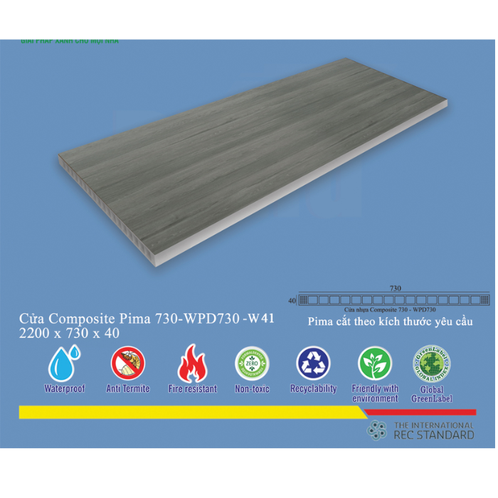 Phôi Cửa Pima 73022 phủ vân gỗ W41