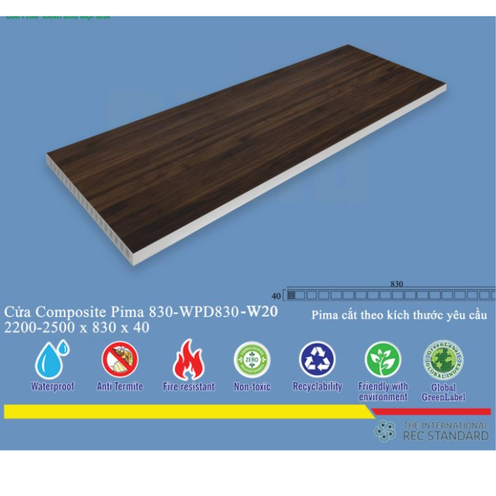 Phôi cửa Pima 83022 phủ vân gỗ W20